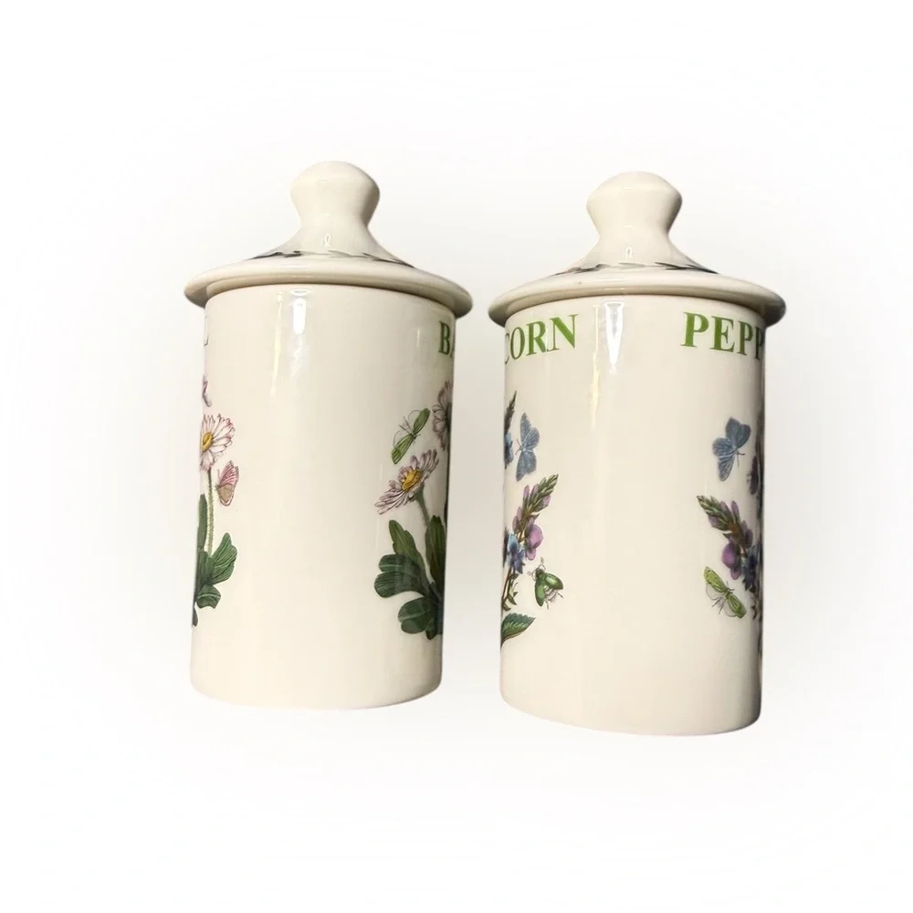 Portmeirion Botanic Garden Herb Jars – Basil & Peppercorn (Set of 2)